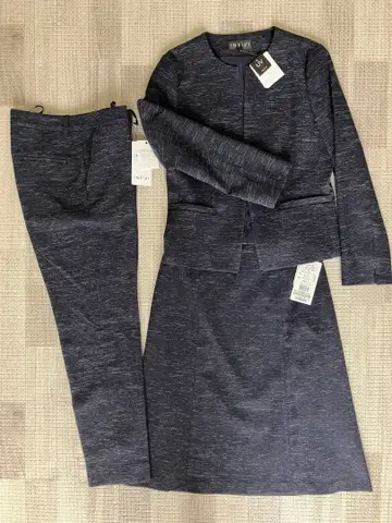 INDVI 슬라브 트위드 네이비 3종 세트 포멀 돌잔치