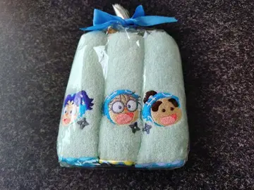 닌타마 란타로 자수 미니 타월 3장 세트