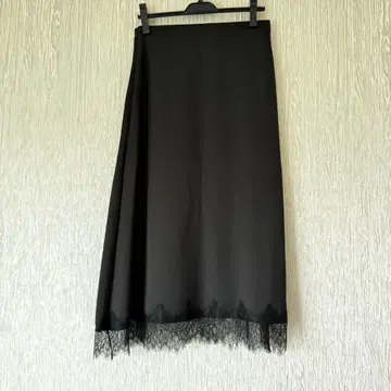 SLOBE IENA 새틴 레이스 스커트 블랙 36