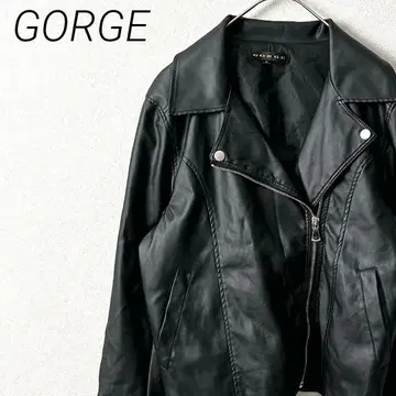 GORGE 라이더 자켓 인조 가죽 포켓 부착 심플 빅