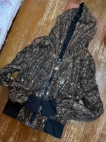 d.i.a. 다이아 헤이세이 계 골드 번쩍이는 후드티 십자가 목걸이