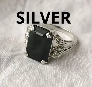 빈티지 블랙 스피넬? 실버 반지 SILVER 지르코니아