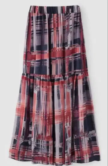 SACRA BRUSH PAINTING PLAID SKIRT