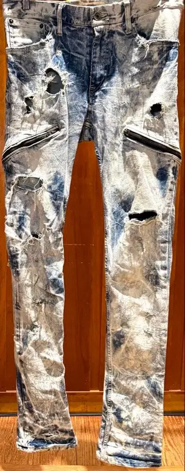 LGB 루 그랑 블루 크러쉬 데님 패치 가공