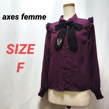 axes femme 엑시즈팜 프릴 블라우스 리본 자수