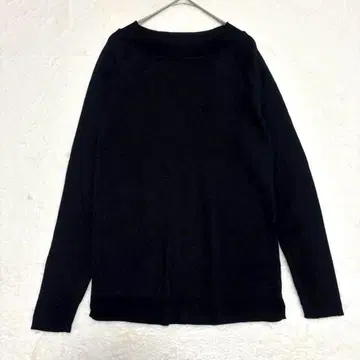 DouDou 긴팔 니트/풀오버 심플 무지 얇은 소재 블랙