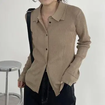 CAPRICIEUX LE'MAGE 이중 옷깃 리브 가디건