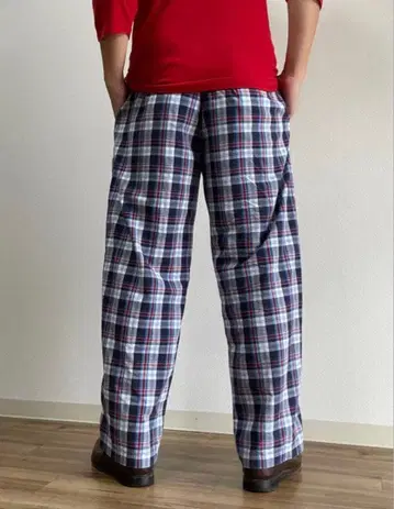 마드라스 체크 이지 팬츠 구제 의류 슬리핑 빈티지 올드