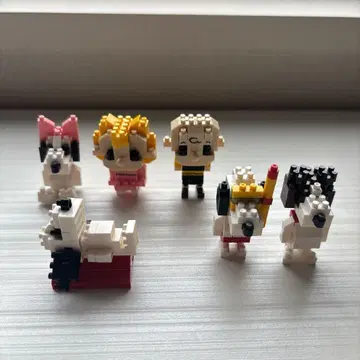 스누피 나노블록 미니나노 전 6종 조립 완료