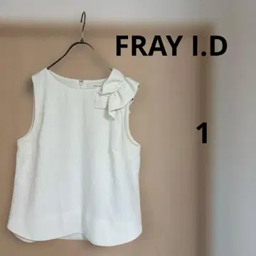 FRAY I.D 프릴 장식 화이트 슬리브리스 포멀 상의 M 사이즈
