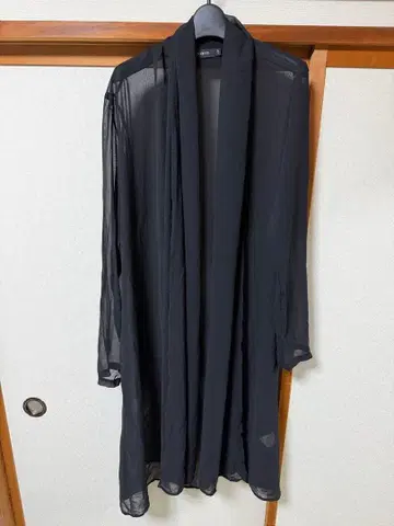 CIVARIZE 쉬폰 롱 가디건 46 블랙 (무지)