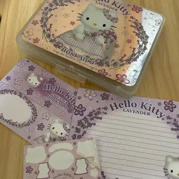 헤이세이 레트로 Hello Kitty 라벤더 편지지 봉투 케이스 헬로키티