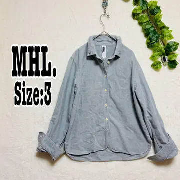 MHL. 마가렛호웰 옥스퍼드 셔츠 블루 그레이 사이즈 3