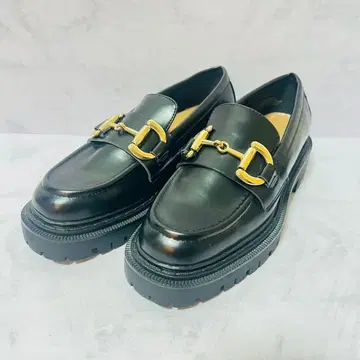 미사용급 H&M 비트 로퍼 통굽 블랙 37