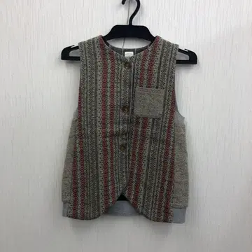 클로로 시스터 기하학 패턴 울 혼방 베스트 34