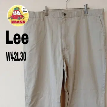 90s USA 구제 의류 Lee 노턱 치노 팬츠 W42 L30 베이지