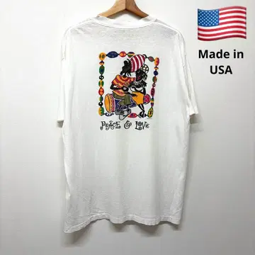 90s USA제 싱글 스티치 아프리칸 프린트 T셔츠