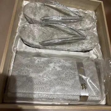 새상품 나무 상자 포함 사가니시키 조리 백 포멀 실버 은색