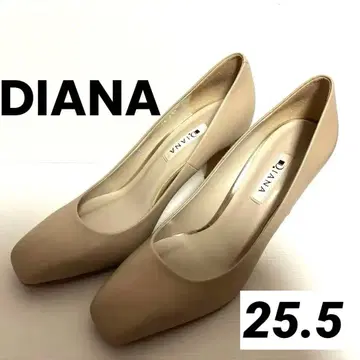 DIANA 다이애나 베이지 스퀘어토 하이힐 25.5 청키힐