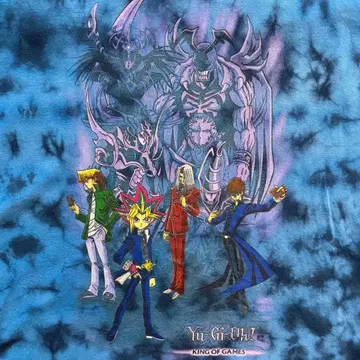 초레어 90s 당시물 유희왕 공식 택 애니메이션 T셔츠 타이다이 XL