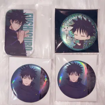 주술회전 후시구로 메구미 메탈릭 캔뱃지 코가네와 함께 HMV 4개 세트