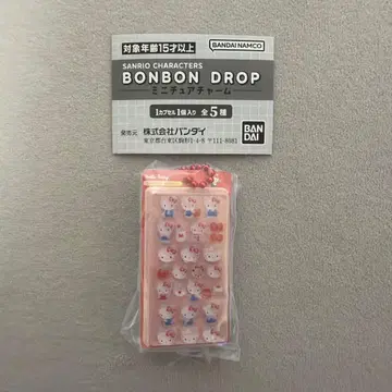 산리오 캐릭터즈 모자 꽁지 드롭 씰 미니어처 참 키티