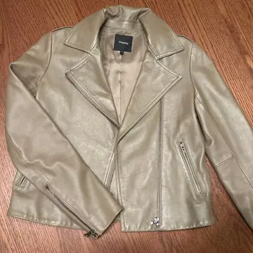 Theory 베이지 라무 가죽 자켓 S