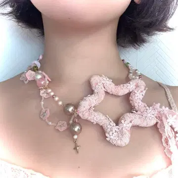 위시코어 y2k 페어리 그런지 발레코어 목걸이 핸드메이드