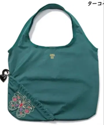 미사용 새상품 ANNA SUI 안나수이 나비 자수 에코백 그린