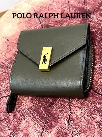 폴로 바이 랄프 로렌 올리브 그린 3단 폴더형 지갑 접이식 지갑