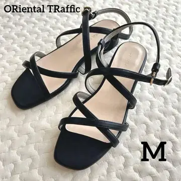 새상품급 ORiental TRaffic 내로우 스트랩 플랫 샌들 M 블랙