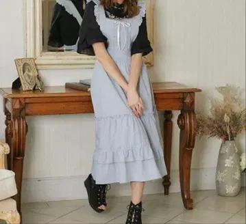 [미사용] axes femme 액시즈 리본 포함 에이프런 점프스커트 색스