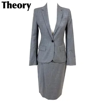새상품급 Theory 스커트 수트 셋업 원 버튼 0 그레이 무지