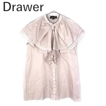 드로어 Drawer 블라우스 슬리브리스 케이프풍 빅 칼라 핑크