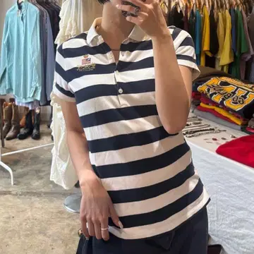 POLO JEANS border polo shirt size L