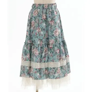 axes femme 홀리 로즈 패턴 프릴 스커트 색스 F 사이즈