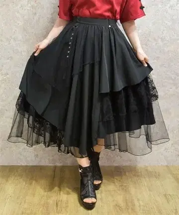 axes femme 이소재 이레헴 롱 스커트 블랙 F 사이즈