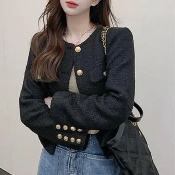 Sibra 트위드 코트 블랙