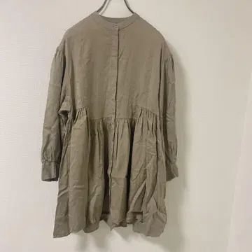 DouDou 페플럼 튜닉 긴팔 셔츠