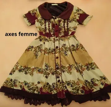 axes femme 레트로 클래시컬 디자인 플라워 프린트 원피스