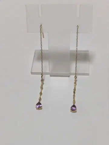 K10 YG 롱 귀걸이 자수정