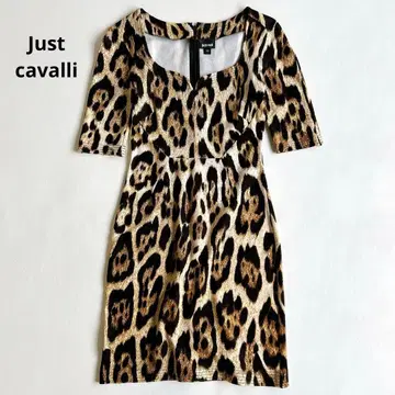 저스트 카발리 레오파드 무늬 원피스 스트레치 XS