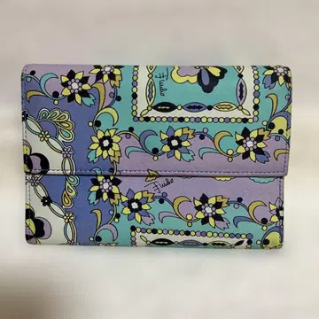 새상품급 에밀리오 푸치 접이식 지갑 꽃무늬 멀티 컬러 플랩식