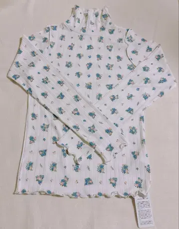 poppy 하이넥 리브 아사기니뇨 하이넥 꽃무늬