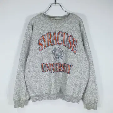 90s 캐나다제 빈티지 칼리지 프린트 맨투맨 그레이 멜란지