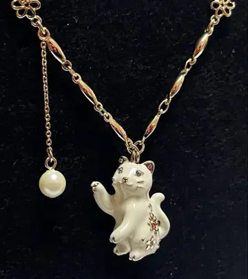 안나수이 고양이 목걸이 [새상품 미사용] 화이트 고양이