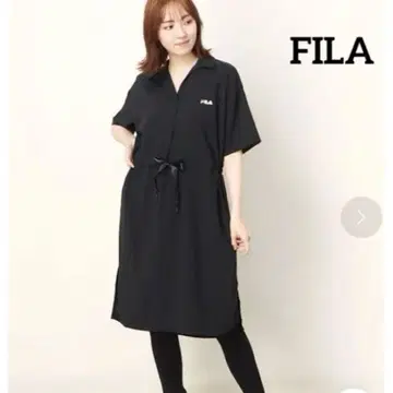 FILA 블랙 티셔츠 원피스 반팔 L 롱