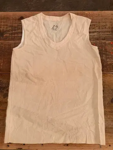 50s 프랑스군 빈티지 린넨 베스트 호스피탈 베스트 유로 밀리터리