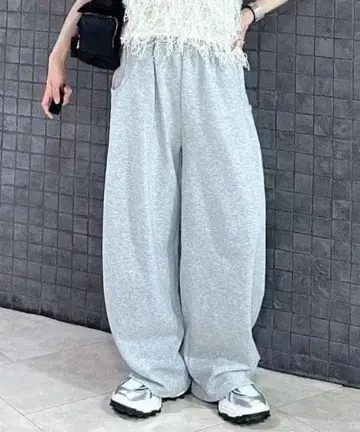 [택 포함 새상품] JEANASIS [접촉 냉감] 맨투맨 코쿤 턱 팬츠