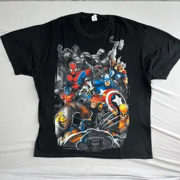 MARVEL 티셔츠 어벤져스 스파이더맨 울버린 캐릭터 총집합